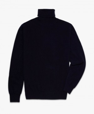 Navy Brooks Brothers Cashmere Turtleneck Men Sweaters | BXT-137086