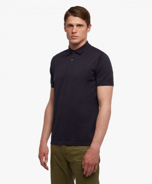 Navy Brooks Brothers Cotton Men Polo | DFI-483702