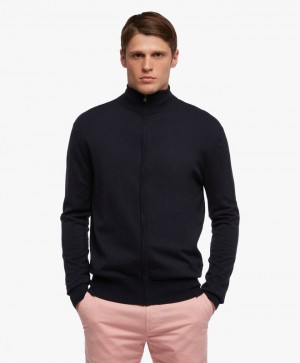 Navy Brooks Brothers Cotton and Cashmere Men Sweaters | PJM-814509