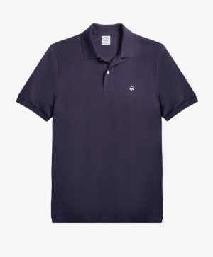 Navy Brooks Brothers Golden Fleece Slim Fit Stretch Supima Men Polo | FYN-867152