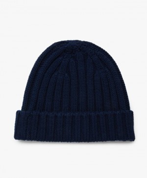 Navy Brooks Brothers Merino Wool Men Beanie | KJC-387059