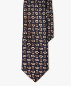 Navy Brooks Brothers Silk Paisley Men Ties | BLI-468053