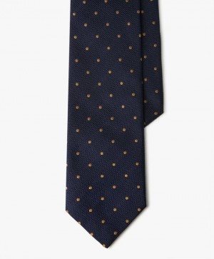 Navy Brooks Brothers Silk Polka Dot Men Ties | KCL-128069