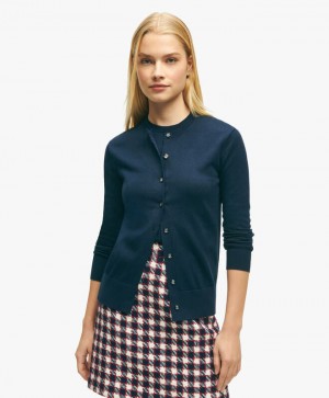 Navy Brooks Brothers Supima Cotton Women Sweaters | XRL-693802