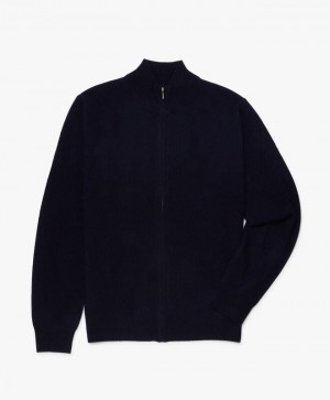 Navy Brooks Brothers Wool and Cashmere Men Cardigan | IVP-034518