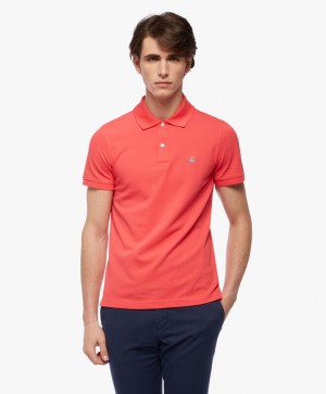 Pink Brooks Brothers Golden Fleece Slim Fit Stretch Supima Men Polo | QOU-516230