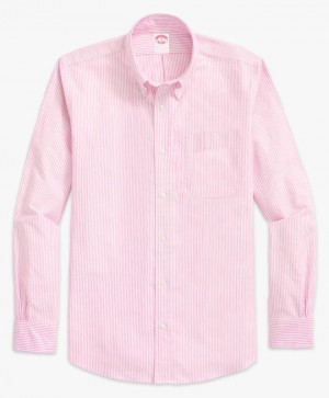 Pink Brooks Brothers Original Button-Down Striped Oxford Men Shirts | YJX-870913