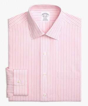 Pink Brooks Brothers Regent Regular-fit Non-iron, Oxford Stretch, Ainsley Collar Men Shirts | VFI-268735