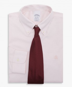 Pink Brooks Brothers Regular Fit Pastel Pink Non-Iron Button Down Men Shirts | LAV-507632