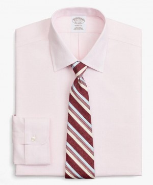 Pink Brooks Brothers Soho Extra-slim Fit Non-iron, Dobby, Ainsley Collar Men Shirts | KGE-604275