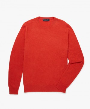 Red Brooks Brothers Lambswool Crew-Neck Men Sweaters | RJF-218734