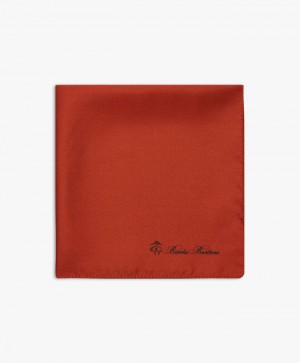 Red Brooks Brothers Silk Pocket Square Men Ties | CXT-041367