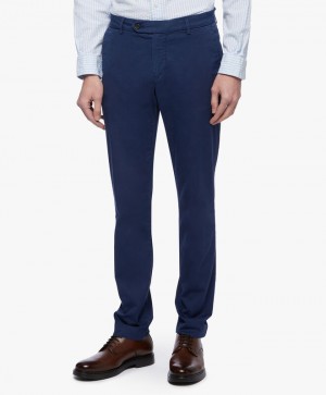 Royal / Blue Brooks Brothers Stretch Cotton Chinos Men Casual Pants | SQI-312875