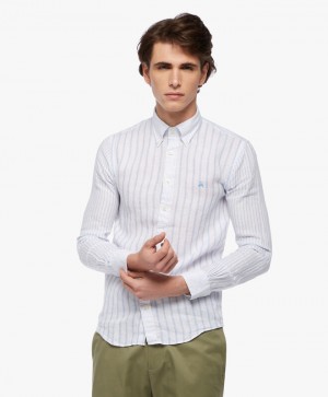 White Brooks Brothers Linen Men Shirts | VHI-043589