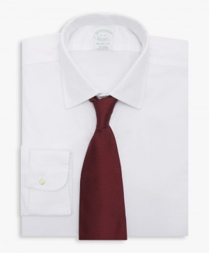 White Brooks Brothers Slim Fit White Non-Iron Ainsley Collar Men Shirts | HFW-146295