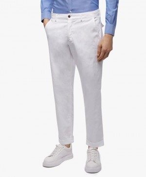 White Brooks Brothers Stretch Cotton Chinos Men Casual Pants | FZB-271356