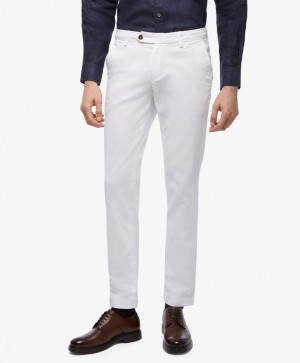 White Brooks Brothers Stretch Cotton Chinos Men Casual Pants | LWH-258470