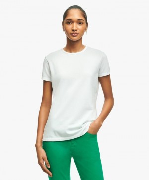 White Brooks Brothers Supima Cotton Stretch Pique Women T-shirts | TQV-609315