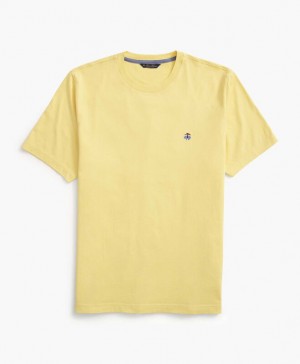 Yellow Brooks Brothers Supima Crewneck Cotton Men T-shirts | CSH-465130