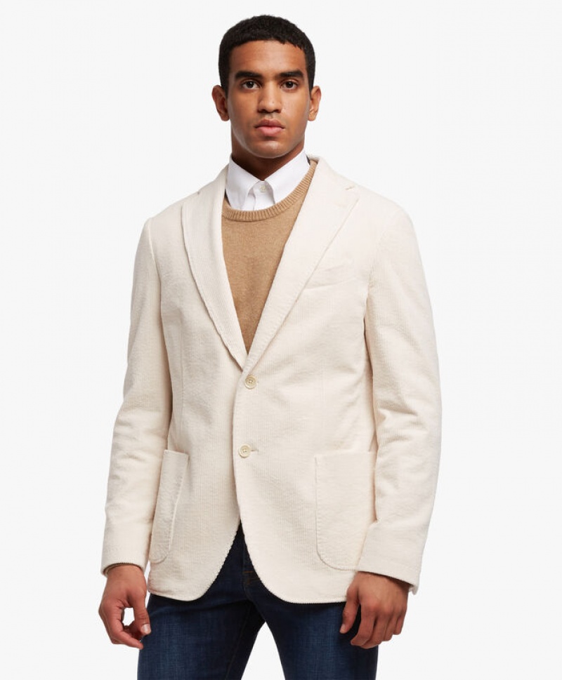 Beige Brooks Brothers Stretch Cotton Sport Men Blazers | OZT-284301