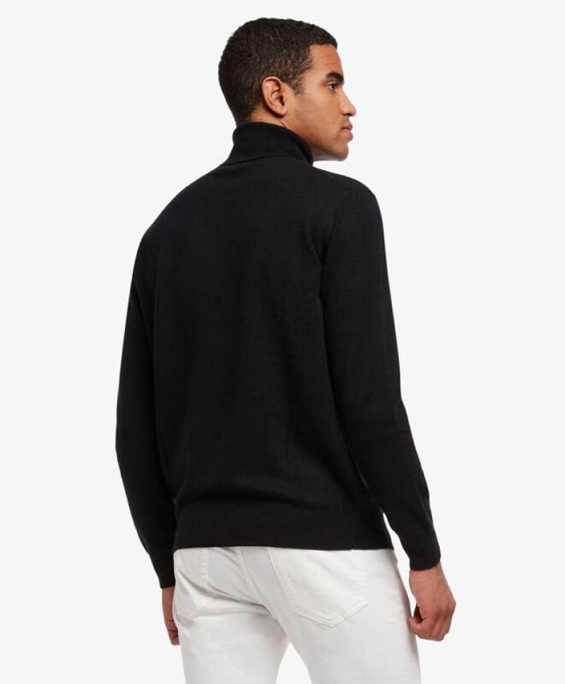 Black Brooks Brothers Cashmere Turtleneck Men Sweaters | TAN-869452