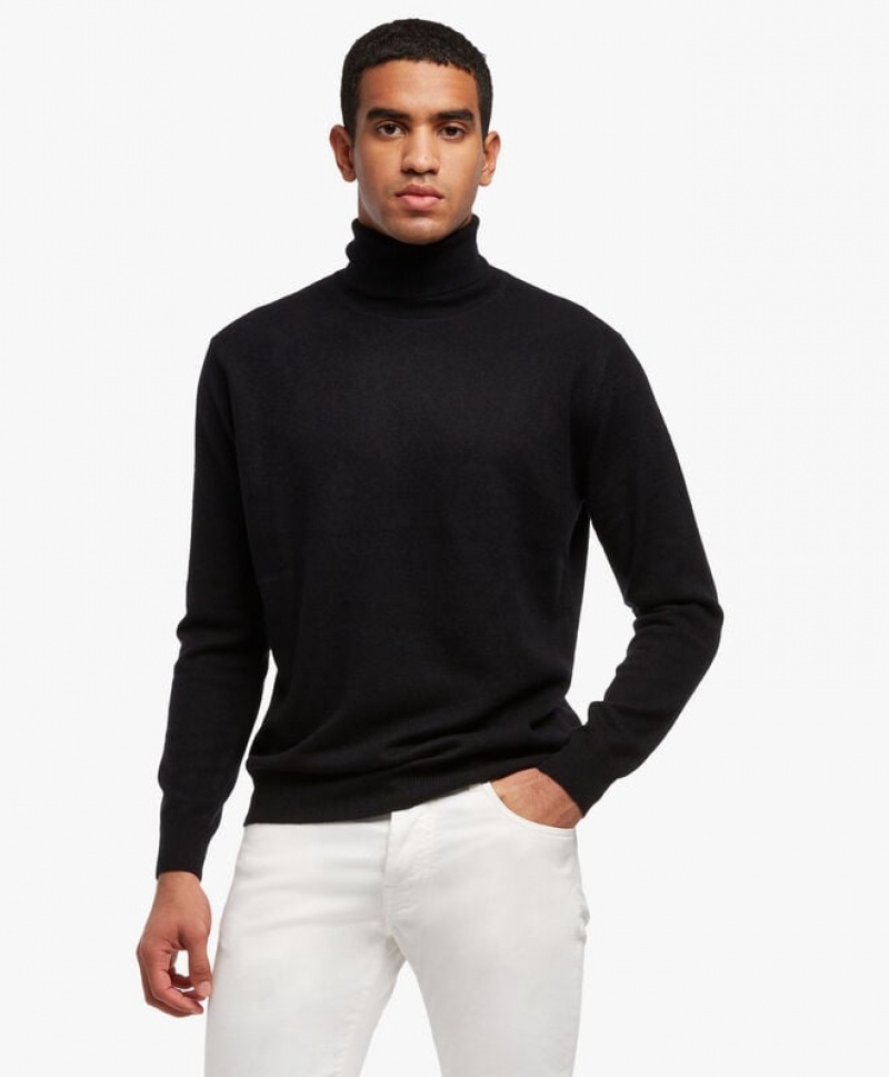 Black Brooks Brothers Cashmere Turtleneck Men Sweaters | TAN-869452