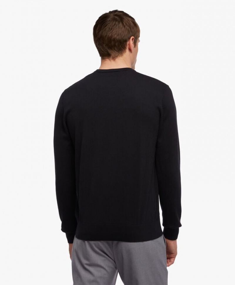 Black Brooks Brothers Cotton Men Sweaters | ICB-318927