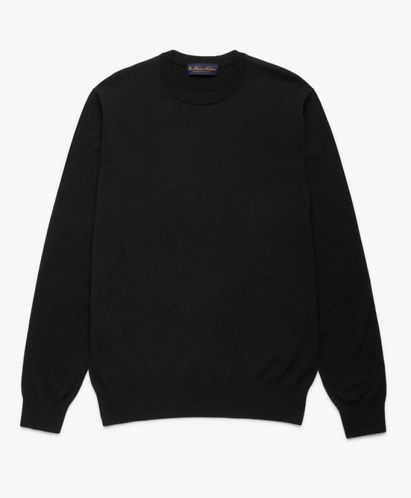 Black Brooks Brothers Cotton Men Sweaters | ICB-318927