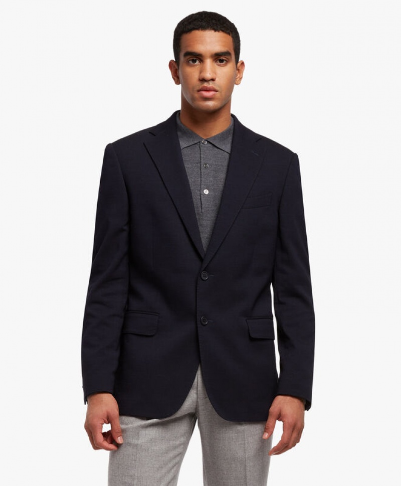 Black Brooks Brothers Cotton and Virgin Wool-Blend Sport Men Blazers | XAK-965281