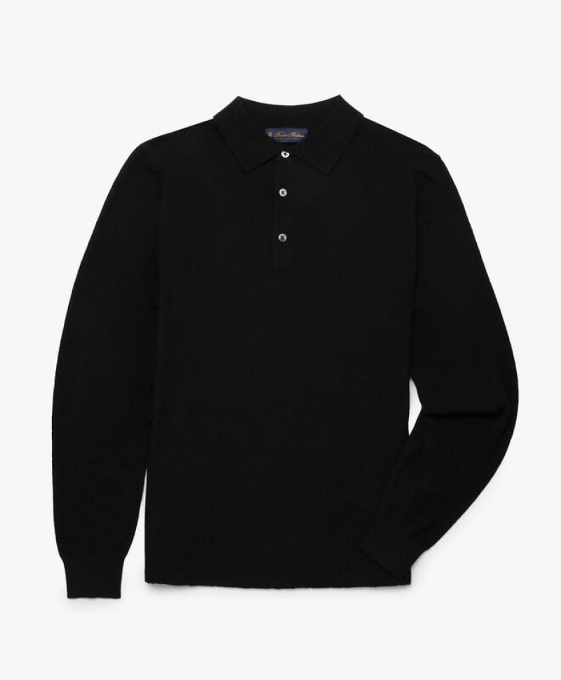 Black Brooks Brothers Merino Wool Men Sweaters | OBP-368041