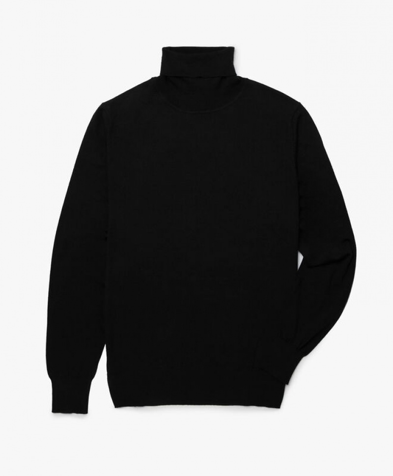 Black Brooks Brothers Merino Wool Turtle Neck Men Sweaters | FHU-950612