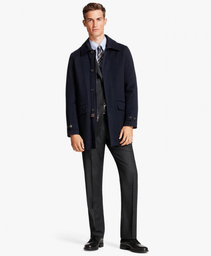 Black Brooks Brothers Preston Walking Men Coats | QUV-578360