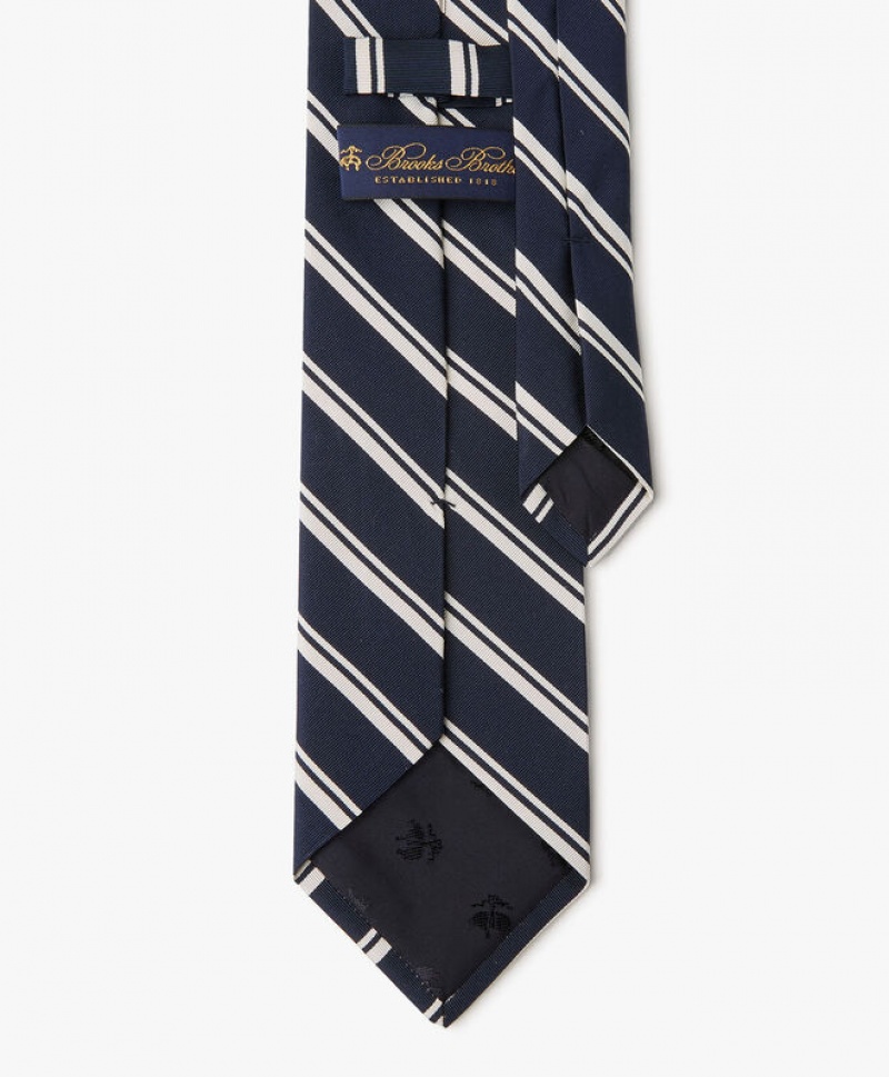 Black Brooks Brothers Silk Regimental Men Ties | IYN-810279