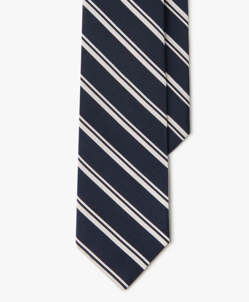 Black Brooks Brothers Silk Regimental Men Ties | IYN-810279