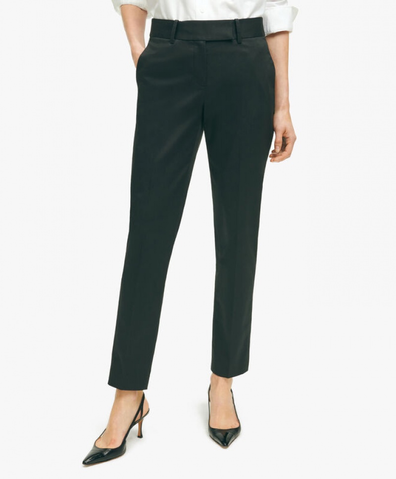 Black Brooks Brothers Stretch Cotton Advantage Chino Women Casual Pants | FGQ-106893