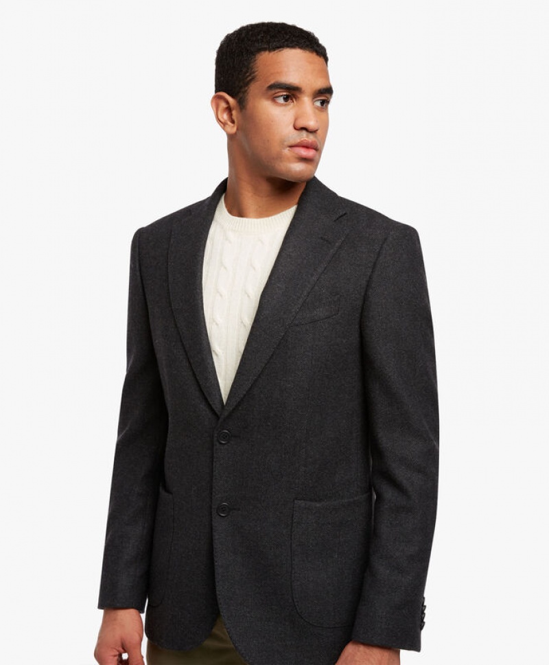 Black Brooks Brothers Stretch Virgin Wool Sport Men Blazers | JCL-493568