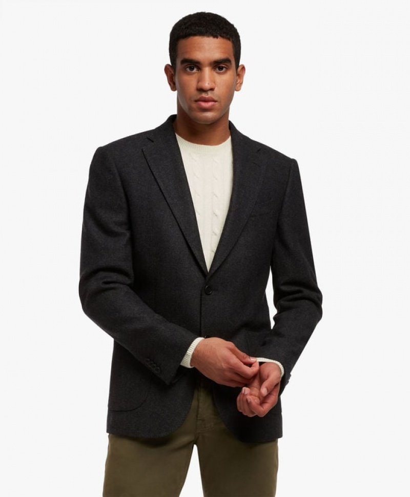 Black Brooks Brothers Stretch Virgin Wool Sport Men Blazers | JCL-493568