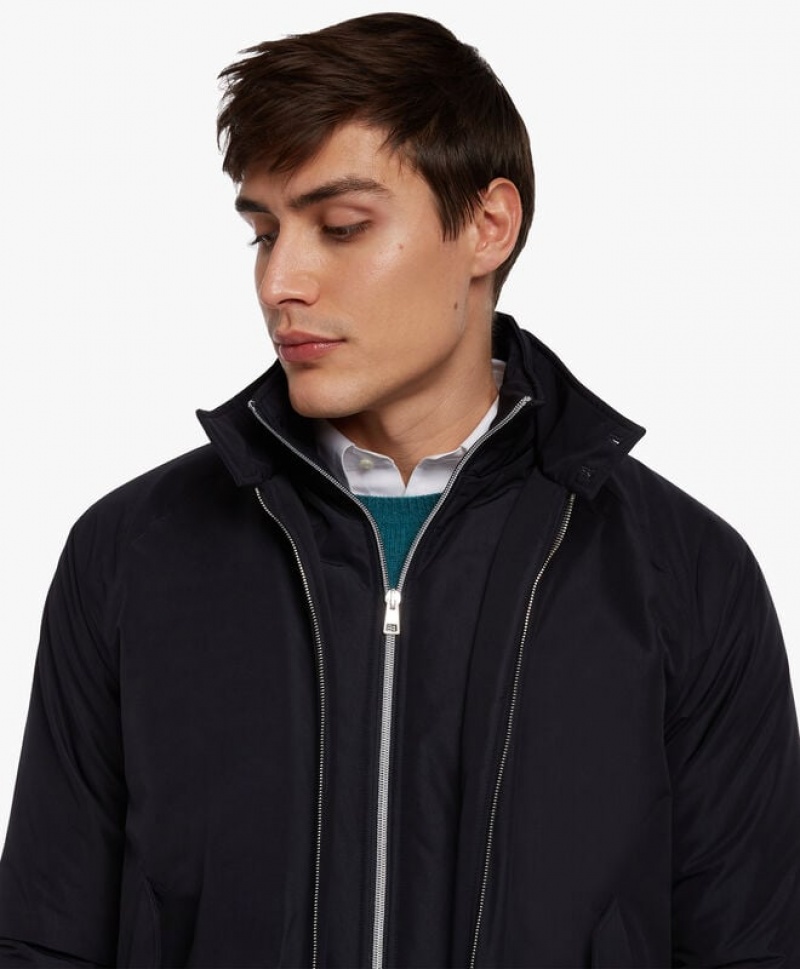 Black Brooks Brothers Technical Bomber Men Jackets | ICS-670239