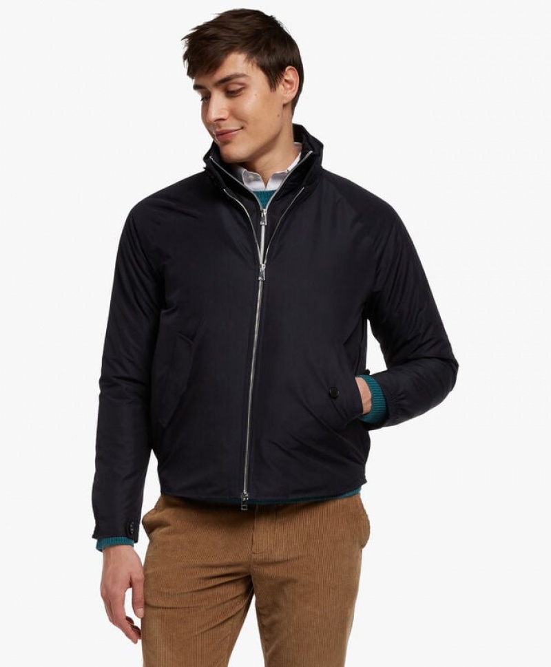 Black Brooks Brothers Technical Bomber Men Jackets | ICS-670239