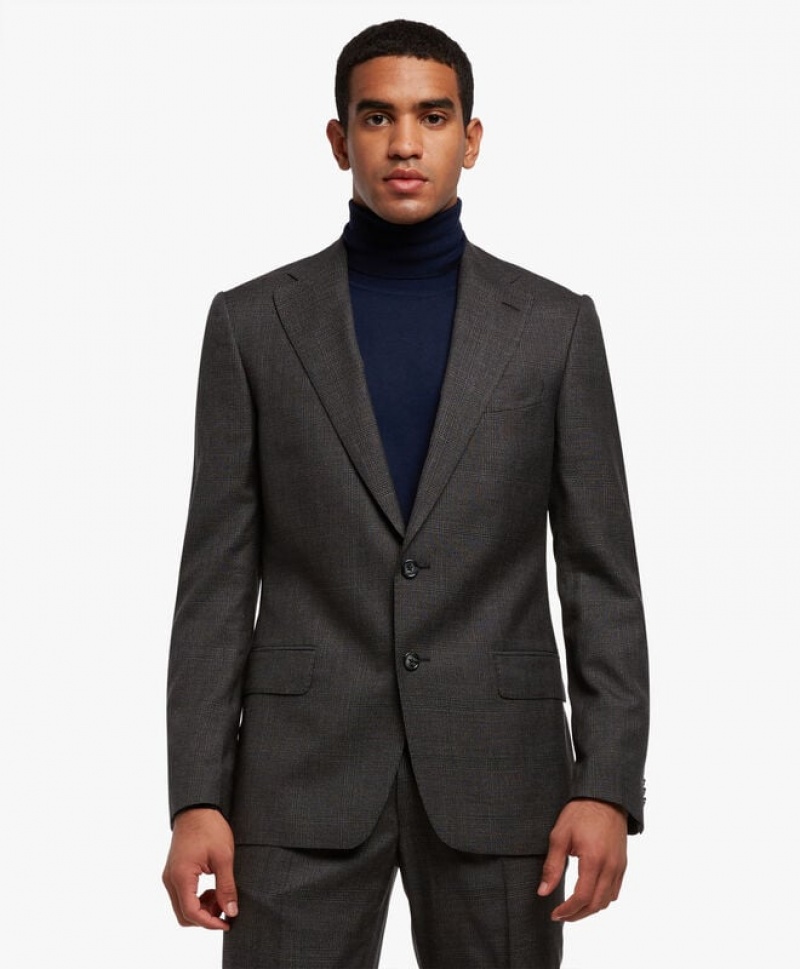 Black Brooks Brothers Virgin Wool-Blend Men Suits | NUC-508249