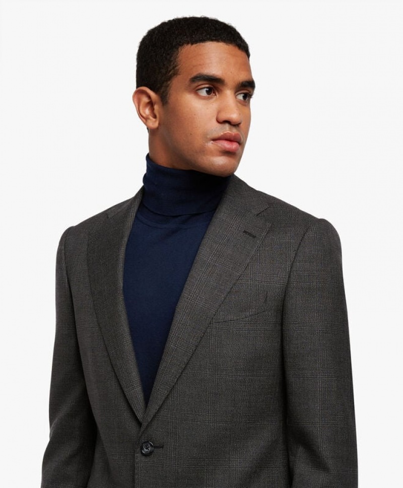 Black Brooks Brothers Virgin Wool-Blend Men Suits | NUC-508249