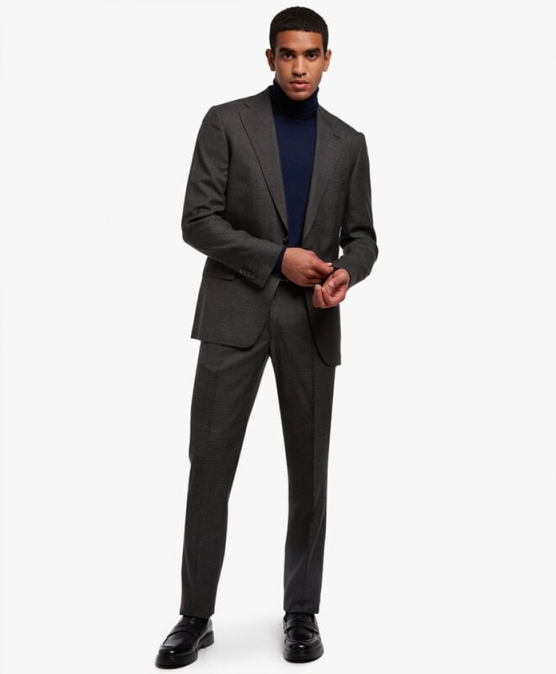 Black Brooks Brothers Virgin Wool-Blend Men Suits | NUC-508249