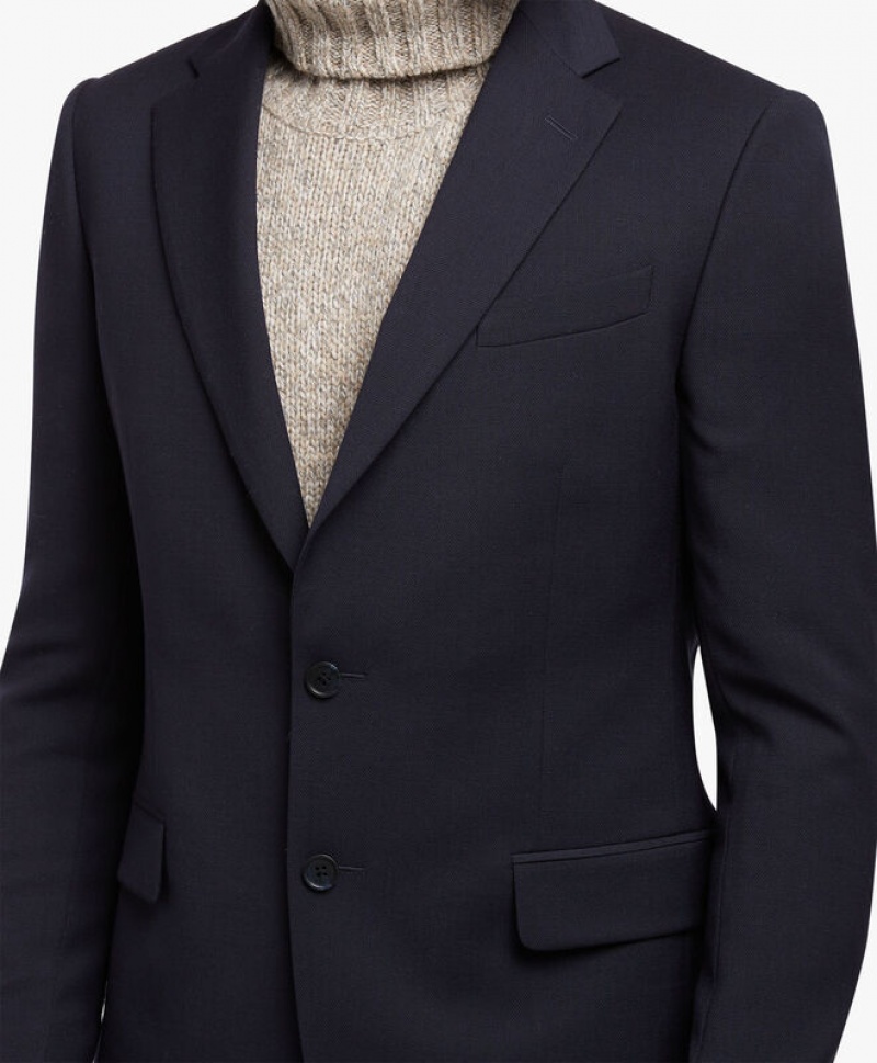 Black Brooks Brothers Virgin Wool-Blend Sport Men Blazers | IVE-076419