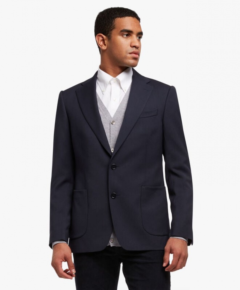 Black Brooks Brothers Virgin Wool-Blend Sport Men Blazers | DYG-562389