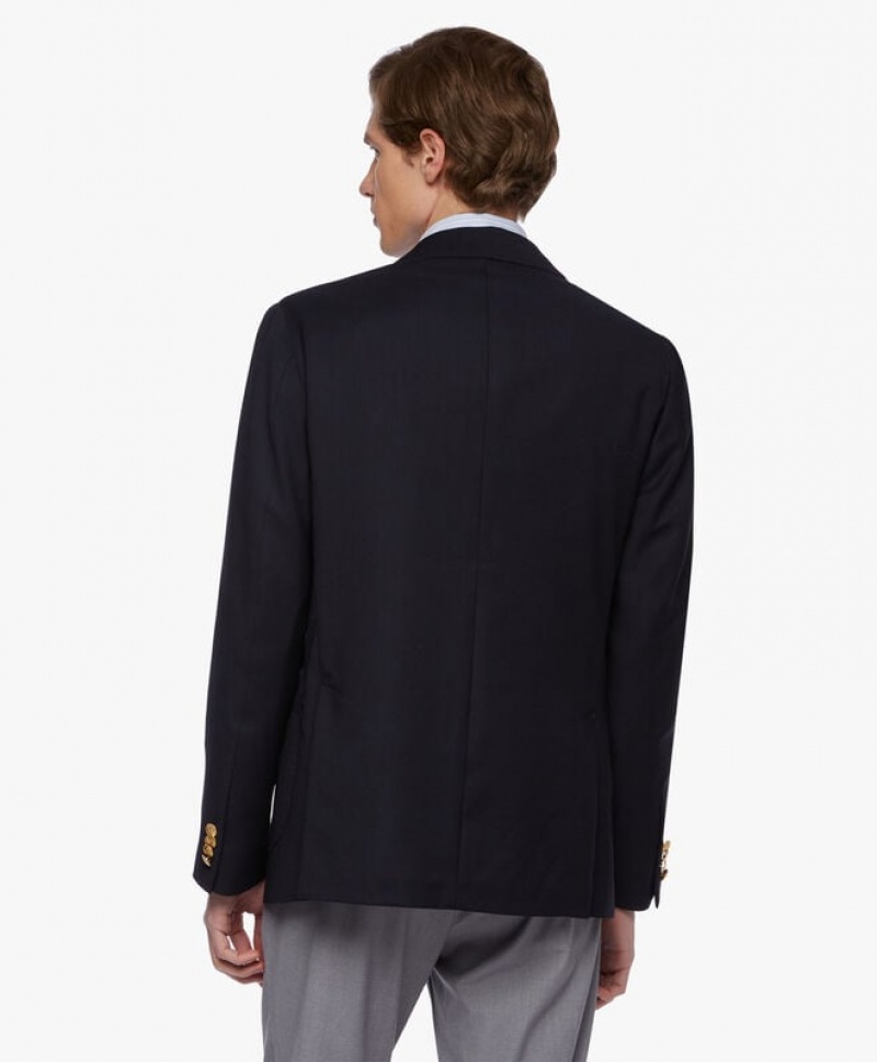 Black Brooks Brothers Virgin Wool Blazer Men Blazers | ZEQ-390184