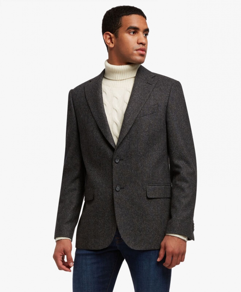 Black Brooks Brothers Virgin Wool Sport Men Blazers | VCR-725906