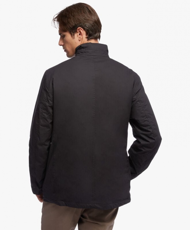 Black Brooks Brothers Waxed Cotton Men Jackets | BJT-953816