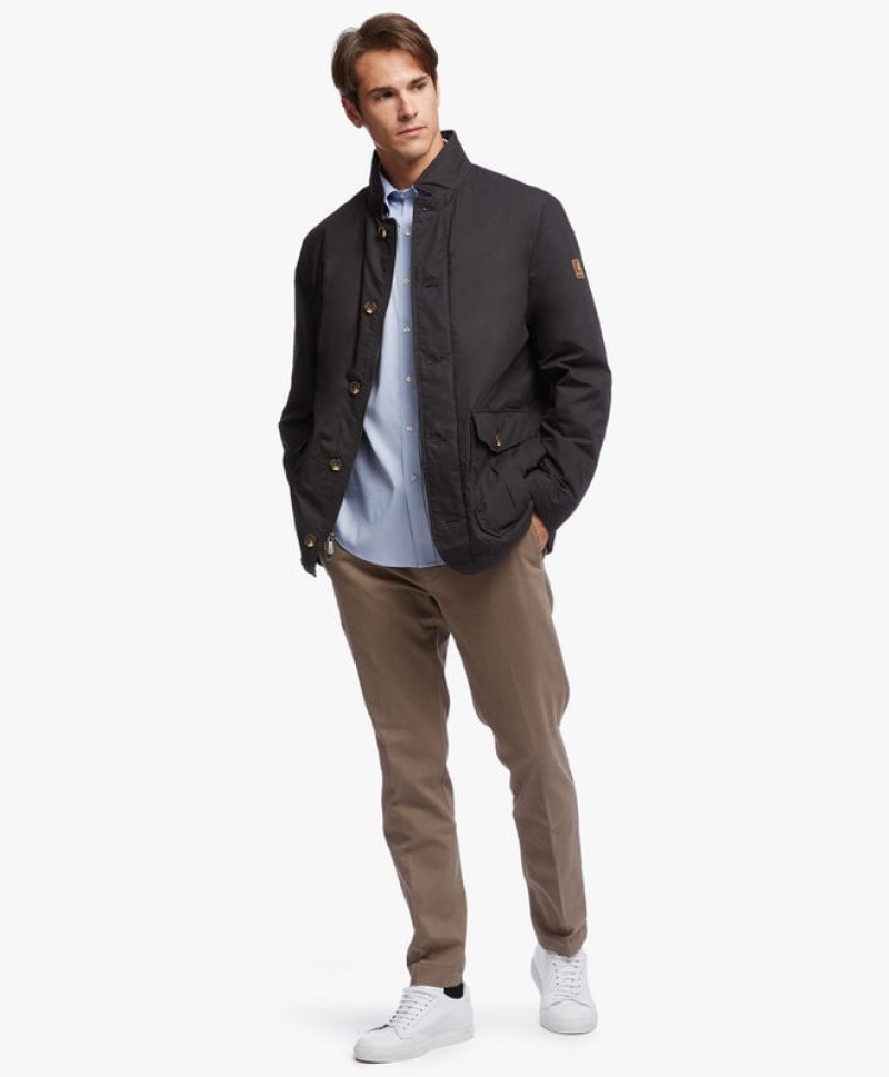 Black Brooks Brothers Waxed Cotton Men Jackets | BJT-953816