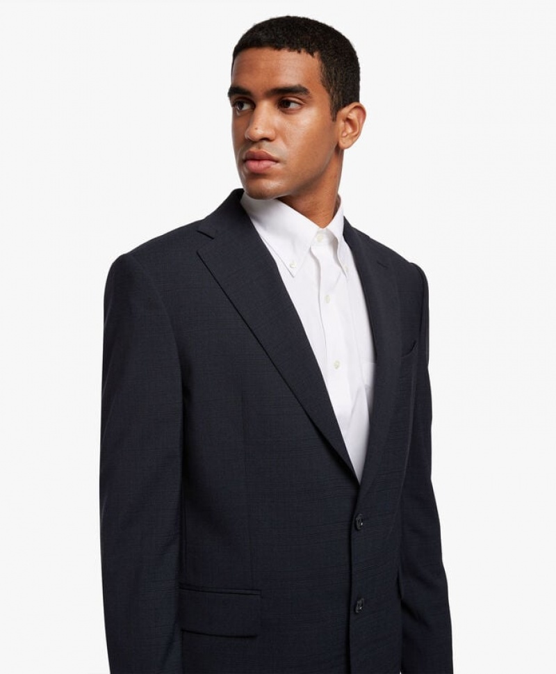 Black Brooks Brothers Wool-Blend Men Suits | PZC-827045