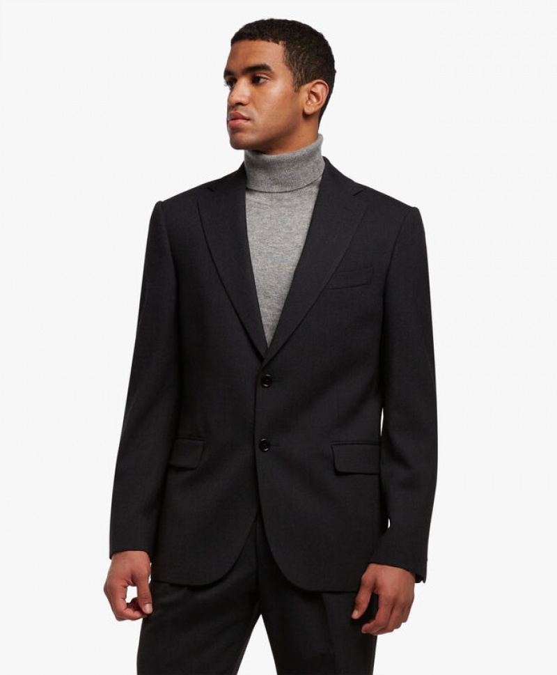 Black Brooks Brothers Wool-Blend Men Suits | GIH-085243